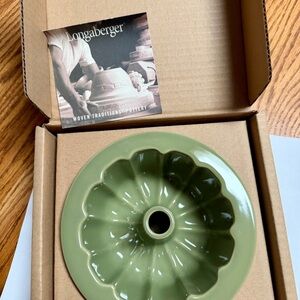 Longaberger Sage Green Single Bundt Pan new with box